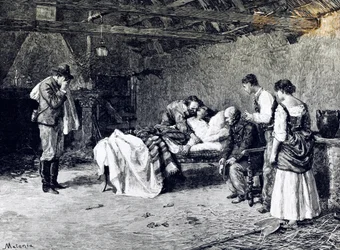 Death of Anita Garibaldi on farm of Marquis Guiccioli