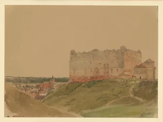 Castle Ruins in Gollub, the Town on the Left