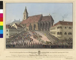Coronation of Empress Caroline Auguste as Queen of Hungary on 25 September 1825 in Bratislava