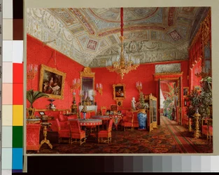 Interiors of the Winter Palace: The Large Drawing Room of Empress Alexandra Fyodorovna (Watercolour by Eduard Hau)