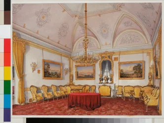 Interiors of the Winter Palace: The Third Reserved Apartment - The Drawing Room (Watercolour by Eduard Hau)