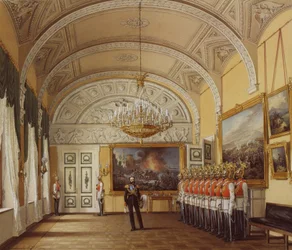 Interiors of the Winter Palace. The Guardroom, 1864