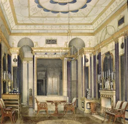 The Drawing Room of the Empress Maria Alexandrovna in the Great Palais in Tsarskoye Selo