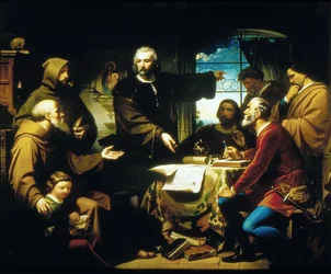 Christopher Columbus in the Convent of La Rábida