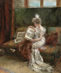 Leonie Garrido Looking at an Album of Prints