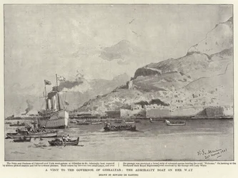 A Visit to the Governor of Gibraltar, the Admiralty Boat on her Way