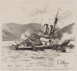 The Stranding of HMS Howe on Pereiro Reefs at the Mouth of Ferrol Harbour, Spain
