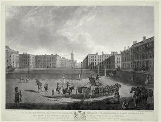 View of Hanover Square, Engraved by Robert Pollard and Francis Jukes
