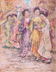 The promenade, Kyoto, illustration from My Magazine