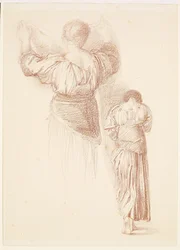 Female Drapery Studies Seen from the Back