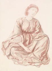 Green Summer - Drapery Study for the Central Figure
