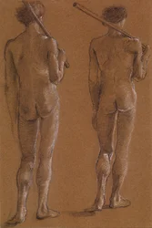 St George Series - Male Nude - Studies of Two Soldiers for 
