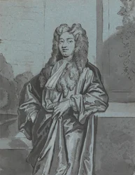 A Gentleman or A Cleric Wearing a Long Gown and Bands