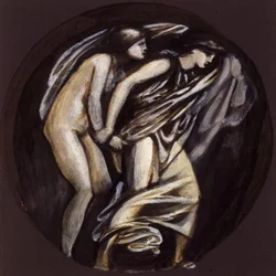 Orpheus leading Eurydice from Hades, design for the Graham Piano