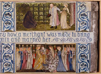 Beauty and the Beast Tile Panel, Morris, Marshall, Faulkner & Co., c.1867
