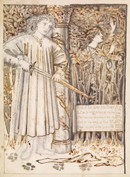 Pyramus and Thisbe - Pyramus Draws His Sword to Slay Himself