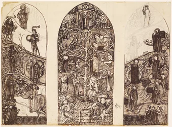 The Tree of Jesse, design for stained glass at Waltham Abbey, produced by Powell & Co.