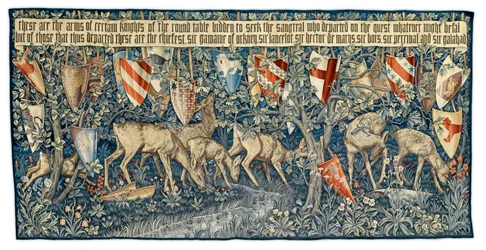 Verdure with Deer and Shields, tapestry designed by the artist and woven by Morris and Co., 1909