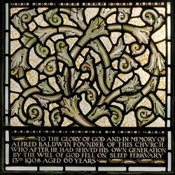 Dedication to Alfred Baldwin from The Joshua Window