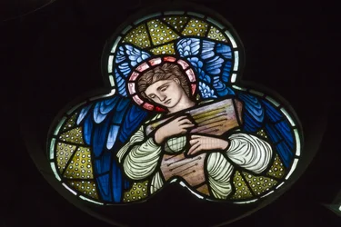 Wilden, All Saints, Morris & Co., Edward Burne-Jones, John Henry Dearle (1859-1932), Angels with Dulcimer, Angel Musicians