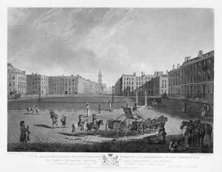Hanover Square, from a Set of Four Views of London Squares, Engraved by Robert Pollard and Francis Jukes