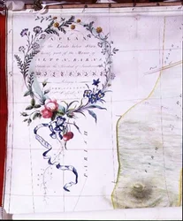 Descriptive Cartouche of a Plan of the Manor of Alton Barns Belonging to New College, Oxford
