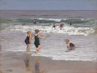 Children Playing in Surf