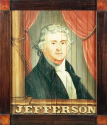 An Important Tavern Sign Depicting Thomas Jefferson and James Madison