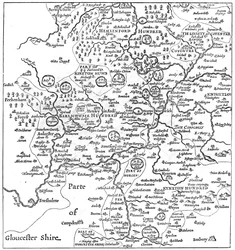 A map of Stratford-upon-Avon and its surrounding areas, 1610