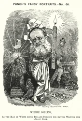 Punch cartoon: Wilkie Collins, English novelist, playwright and short story writer