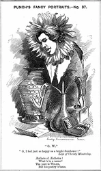 Oscar Wilde (1854-1900) Irish Playwright, Novelist, Poet and Wit. Cartoon by Edward Linley Sambourne from His 