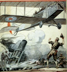 Airplane, Artillery Gun, and Soldiers
