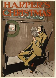 Man in Brown Suit Seated on a Bench, Christmas Harper