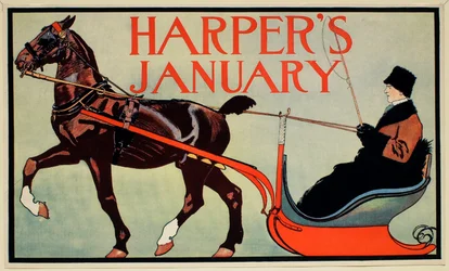 Man in Horsedrawn Sleigh, January, Harper