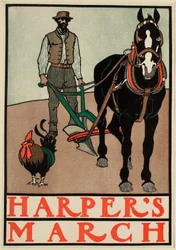 Man with Horse Plow, March, Harper