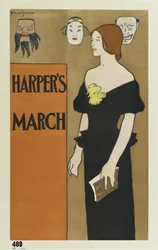 Poster advertising Harpers magazine, March 1896