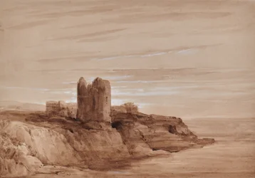 Seascape of a Tower on a Cliff