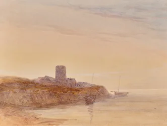 Seascape with tower
