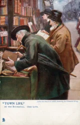 Town Life: Customers Browsing at a Book Stall