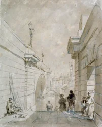 London Bridge Looking North from the Upper Landing of Steps Near Tooley Street