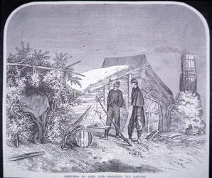 Sketches of Army Life - Weighing Out Rations, from 