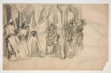 Composition Study for The Quest of the Holy Grail Mural Series at Boston Public Library