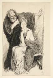 Cressida and her uncle, from Troilus and Cressida