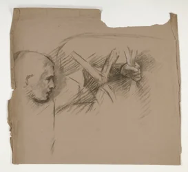 Figure Study for Seven Deadly Sins, from The Quest of the Holy Grail (a series of 15 paintings for the Boston Public Library, completed in 1901)