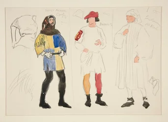 Linen Costume, Baker Costume, Gentleman: Costume Sketch for Henry Irving