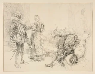 Maria, Sir Andrew, and Toby, illustration for Act I, Scene iii, Twelfth Night
