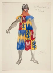 Northumberland - Tabard, Costume Sketch for Henry Irving