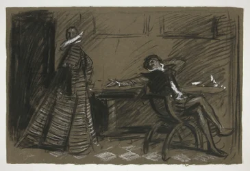 Petruchio Banters Katharina (Study) - Act II, Scene I, Taming of the Shrew