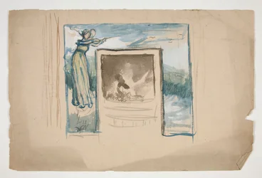 Preliminary Sketch for a Tile Fireplace Surround