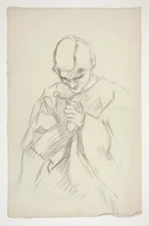 Robed Figure, Praying: Study for The Quest of the Holy Grail Mural Series at Boston Public Library